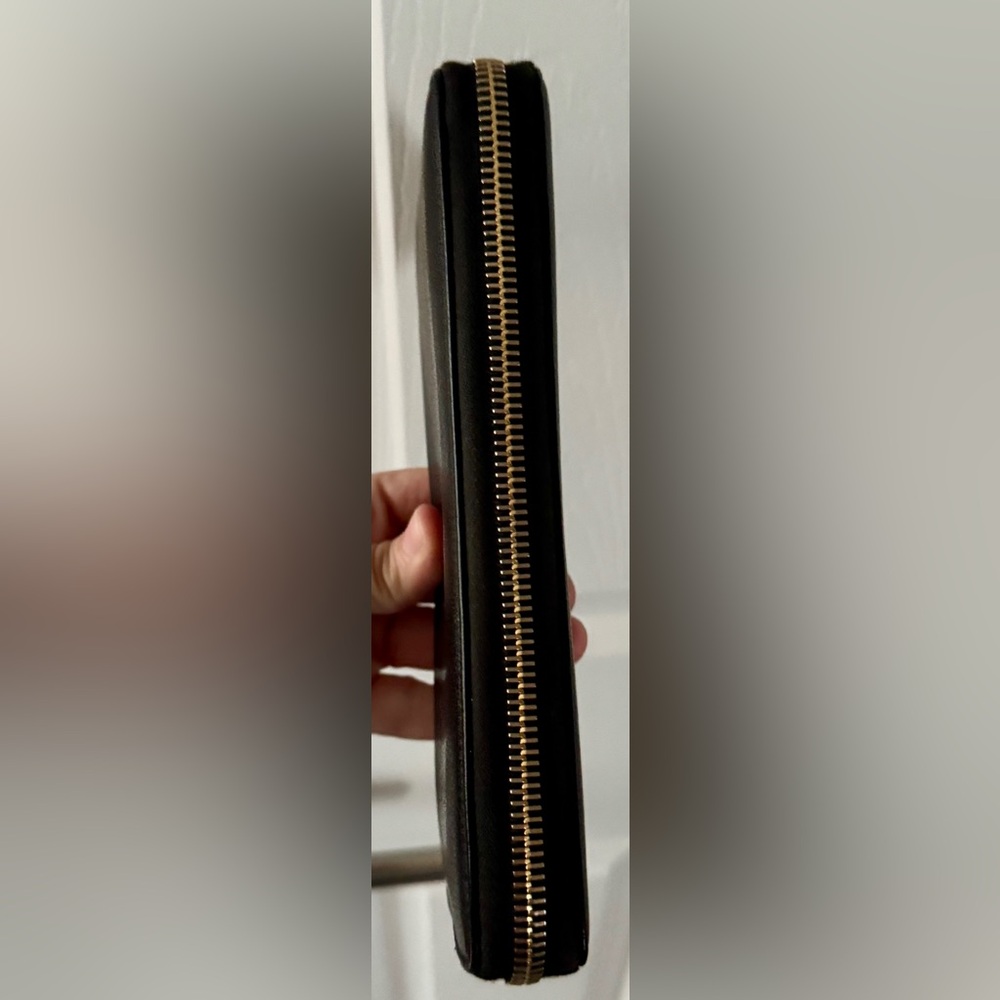 SAINT LAURENT YSL Cassandra Leather Logo Embossed Long Wallet-Black - Picture 11 of 13